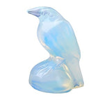 Natural Opal Crystal Raven Statue 2" Healing Crystal Handmade Sculpture Lucky Guardian Pocket Statues Reiki Meditation Office Home Decoration Gift - color: Opal