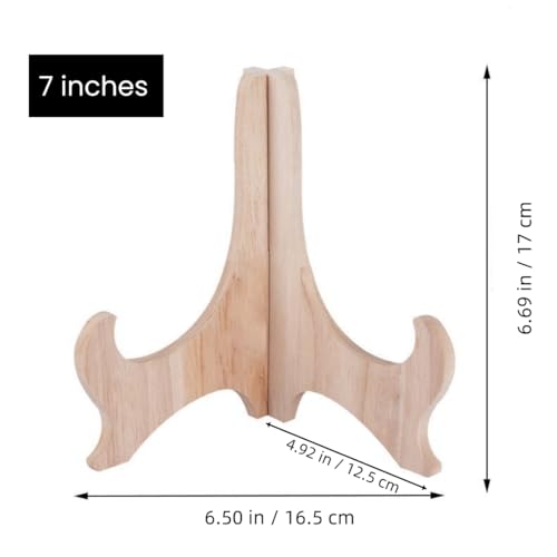 RTeng 2 Pack Wooden Display Stand for Sculptures | Plate and Stone Holder | Decorative Support Rack – Stylish Wooden Stands for Display, Plate Stands, Picture Frame Stand (5”, 6”, 7”) (7 Inch) - size: 7 Inch