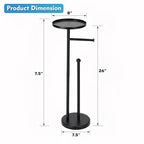 Toilet Paper Holder with Shelf, Tissue Roll Holder Stand with Storage Space for Holding Extra 4 Toilet Paper Rolls, Stainless Steel Rustproof Freestanding (Black Matte) - color: Black Matte