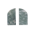 Creative Co-Op Half Arch Marble Bookends, Green