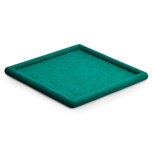Oirlv Top Microfiber Jewelry Tray Square Nightstand Organizer Rings Earrings Necklace Trinket Storage Tray Showcase Jewelry Display (Green) - color: Green