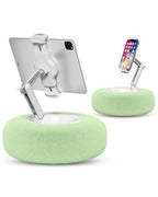 Viozon Tablet Stand Pillow, Compatible with 4.7"-13" Phone/Tablet, iPad, iPhone, Samsung, Google, Kindle, 360°Adjustable Phone Holder for Bed with Soft Plush Fabric, and Detachable Bowl, Green - color: Green