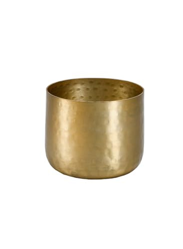 Serene Spaces Living Antique Brass Look Gold Hammered Pots, Indoor Planter, Decorative Accent for Potted Plants, Gold Flower Vase for Wedding or Event Centerpiece, Extra Small, 5" Diameter & 4" Tall - size: Extra Small, Pack of 1