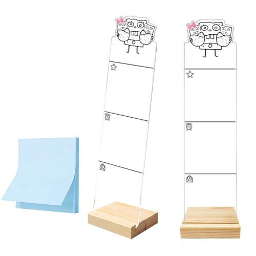 Monitor Memo Board Computer Monitor Memo Board Sticky Note Organizer Funny Gifts Acrylic Desk Accessories Removable Wooden Base Set Sticky Notes 100 Sheets 11.8×3.1 inches - color: Cute