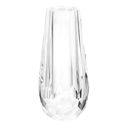 Kitcom Flower/Bud Crystal Vase Decorative Vases for Home or Wedding, Outline Dimensions W3.1''xH7'', Clear with Gift Box - size: Large