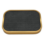 TheDisplayGuys - Aluminum Jewelry Organizer Display Tray - Faux Suede Insert - 76 Ring Holder Slots - Gold/Grey - color: Grey Suede, size: Ring Slots - 76, style: Aluminum - Gold