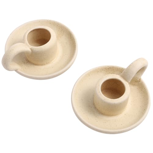 Candle Holder, 2PCS Halloween Nordic Style Ceramic Taper Candlesticks Holders Coffee Table Decor, Christmas Weddings, Desktop Ornaments Home Decor