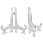 Super Z Outlet Clear Plastic Easels, 3.5” Mini Display Stands for Light Items – 3 oz Capacity Holders for Place Cards, Small Photos, Trading Cards, Table Numbers, and Crafts (12 Pack) - size: 3.5 Inch