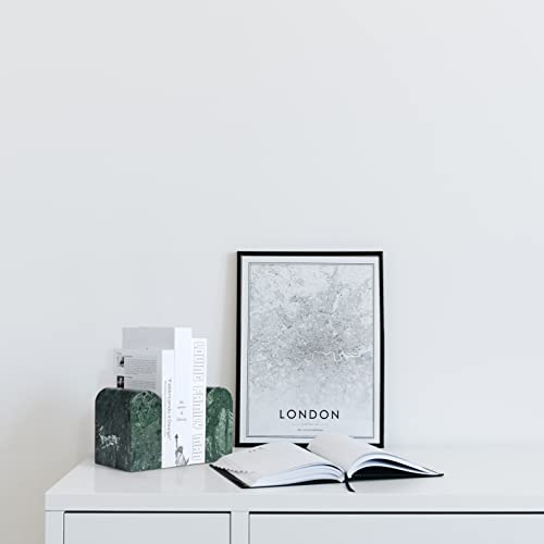 Koville Indian Natural Marble Bookends for Shelves, 13LBS Non-Slip Book Ends, Heavy Duty Marble Book Holders Organizer, Bookshelf Apartment Decor for Movies/CD/Video Games(Indian Green) - color: Green Marble-indian Green, size: 13lb