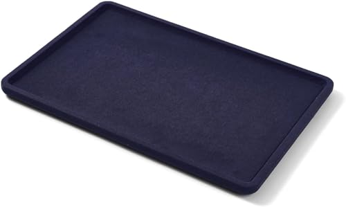 Microfiber Jewelry Trays Stackable Ring Earring Bracelet Necklace Bangle Watch Display Tray Drawer Organizer 13.77 * 9.44 * 0.59inch (Blue - color: Blue, size: 35*24cm Tray