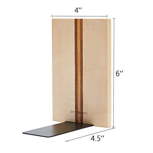 Pandapark Wood Decorative Bookends,Non-Skid Bookend for Shelves,Heavy Duty Bookends,Book Stand for Books/CDs,1 Pair - color: Maple Artist