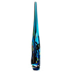 Luxury Lane Hand Blown Abstract Hollow Blue Tear Drop Sommerso Art Glass Sculpture for Home Decor 14 inch Tall Centerpiece Table Decoration - size: 14" tall