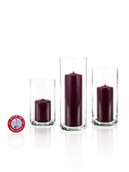 yummi Set of 36 Slim Pillars and Cylinder Vases - Magenta - color: Magenta