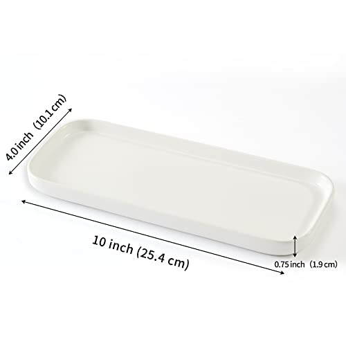 CosyCorner Ceramic Bathroom Tray, White, 9.8in x 3.9in x 0.7in - color: White