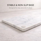 KC KULLICRAFT 8×12 Inches White Marble Cheese & Charcuterie Serving Board – Natural Marble Cutting Board & Pastry Slab with Non‑Slip Feet – Premium Stone Kitchen Tray Gift. - color: White, size: 12"L x 8"W