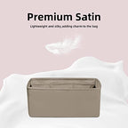 DGAZ Silk Purse Organizer Insert For Hermes Kelly Danse 22 bag，Silky Smooth Bag Organizer，Luxury Handbag & Tote Shaper（Gris tourterelle，22） - color: Gris tourterelle