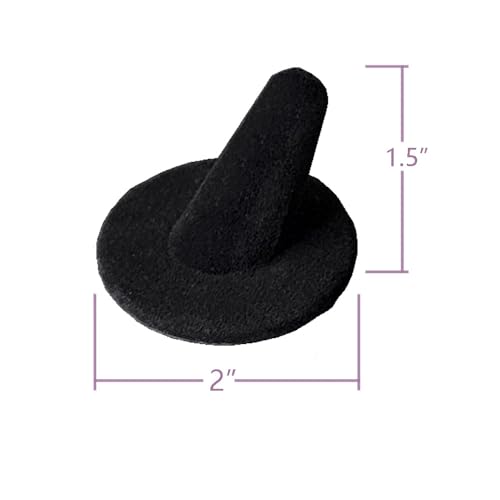 Black Velvet Ring Display Stand, 10PCS Ring Holder and Organizer, Jewelry Display Stand for Storage