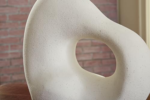 Signature Design by Ashley Arthrow Modern 11 in. Ceramic Abstract Sculpture, White - size: 13" W x 6" D x 11.25" H