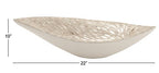 Deco 79 Mother of Pearl Shell Living Room Decor Tray, Oval Serving Tray, 22" x 6" x 10", White