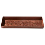 HF by LT Texas Star Pattern Metal Boot Tray, 30 x 13 inches, Antique Copper Finish - color: Texas Star Pattern, Antique Copper Finish