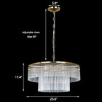 Modern Chandeliers Brass Glass Chandelier Lighting 8 Lights Round Dining Chandelier Light Fixture Ceiling Entryway Bedroom Kitchen Foyer 23.6" - size: Small Brass (23.6" x 70")