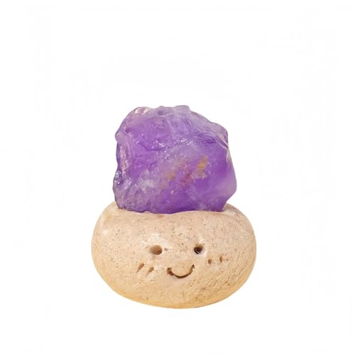 Crystal Decor Desk Ornaments Tiny Natural Creative Craft Mini Cute Decoration Gift for Home Office 1.57" x 1.2" (Amethyst) - color: Amethyst