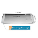 Large 304 Stainless Steel Serving Platter, 15.7" Rectangle Camping Plate, Vanity Organizer Tray for BBQ, Party, Buffet, Appetizer, Bathroom Supplies (Brushed Nickel)