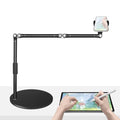 Overhead Phone Mount for Desk, 17" Long Arm Adjustable iPhone Holder, Heavy Duty Rotatable Stand for Video Recording, Live Streaming, Crafting, Cooking