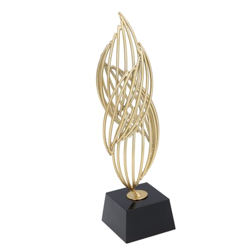 Metal Abstract Decorative Sculpture with Base Modern Luxury Metal Abstract Art Home Decor Statue for Desk Shelf Decor (Classic Black) - size: Classic Black