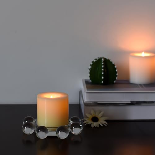 Crystal Candle Holders Pillar Candlestick Decorations for Home Party Dinner Christmas, Suitable for Large Cylindrical Candles, Clear - color: Clear