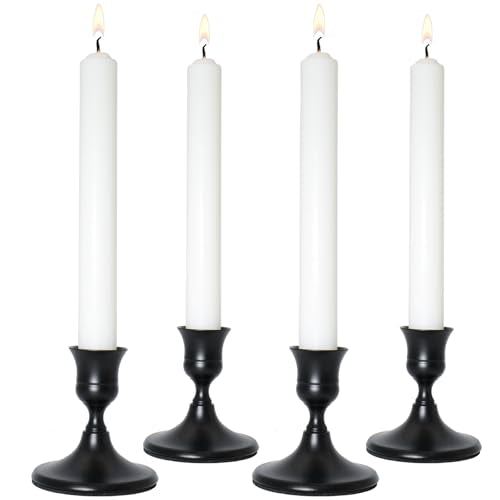 Candlestick Holders, Black Metal Taper Candle Holder, Vintage Candle Holders for Pillar Candles, Table Mantel Wedding Festive Decor Party Party Decor Christmas Decorations,Set of 4 - color: Black, size: 4PCS