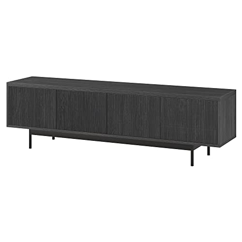 Henn&Hart Whitman, 70'' Rectangular TV Stand, Charcoal Gray - color: Charcoal Gray, size: 70'' Rectangular TV Stand