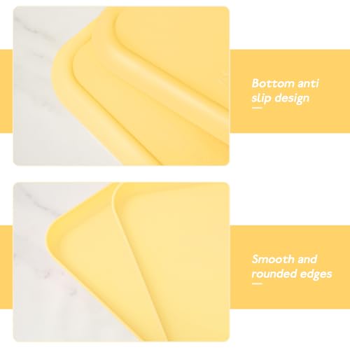 Yellow Plastic Serving Platters and Trays,Serving Dishes for Entertaining,Rectangular Platters for Serving Food, Appetizer Serving Trays for Snacks,Charcuterie,Chips,Candy,Fruit,Sushi - color: Tray-s-2pack-milk Yellow