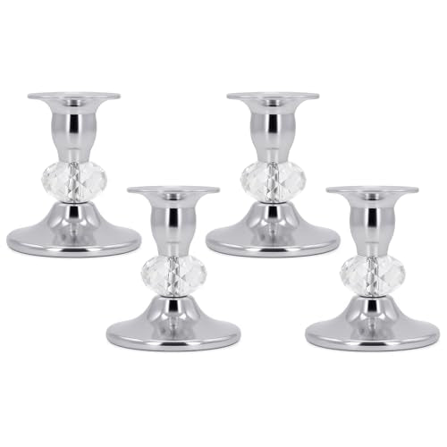 Candlestick Holders Taper Candle Holders, Candle Stick Candle Holder for Table Centerpiece, Wedding Reception, Festive Christmas Mantel Decoration or Home Decor(Silver, 2 Sets(4 Pcs)) - color: Silver, size: 2 Sets(4 Pcs)