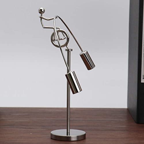 Sunnytech Unicycle Weightlifter Stainless Steel Physics Balancing Tumbler Kinetic Art Balance Toy Decompressive Science Psychology Home Offic Decor Desk Toy WJ143 - style: WJ143