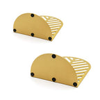 QiMing Leaf Gold Bookends for Books,1 Pair Metal Book Holders for Office Shelves Adults & Kids Gift(Gold) - color: Gold
