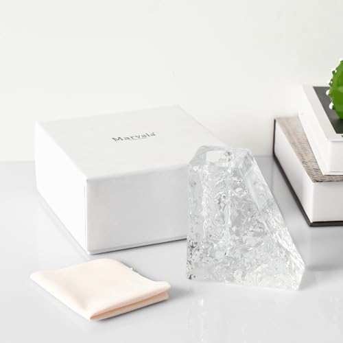 Crystal Flower Vase with Glacial Texture, Clear, Handcrafted Centerpiece for Wedding, Home Decor, Table Display - color: M-cv266a