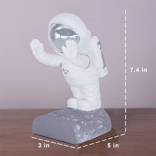 Astronaut Bookends - Space Decor for Kids Rooms - Kids Book Ends for Shelves - Bookends for Heavy Books - Unique Astronaut Decor Book Holders with Anti-Slip Base (Reflective Silver) - color: Reflective Silver