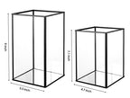 yshengood Hurricane Candle Holder Set of 2 Pcs, Black Candle Holder for Pillar Candle - size: 2-Piece Set (1 Large + 1 Medium)