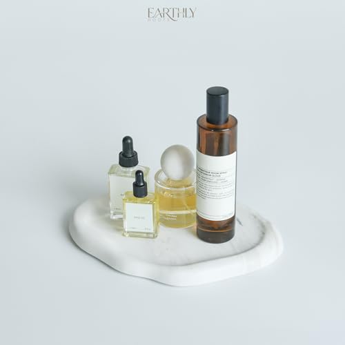 Natural Marble Trinket Tray – 9"x6" Cloud Shaped Decorative Dish for Jewelry, Keys, Perfume, Cosmetics, Vanity, Bathroom, Candle, Kitchen & Countertop | Stone Catchall or Gift (Rainy White) - color: Rainy White