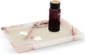 Radicaln Marble Rectangle Serving Tray 12" Inches Handmade White Onyx Charcuterie Tray Dining Table, Ideal Candle Dish and Plate for Serving Platter - color: White Onyx