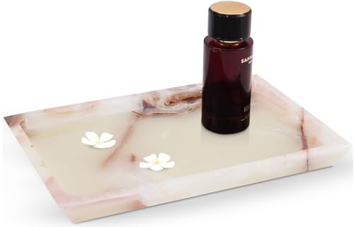 Radicaln Marble Rectangle Serving Tray 12" Inches Handmade White Onyx Charcuterie Tray Dining Table, Ideal Candle Dish and Plate for Serving Platter - color: White Onyx