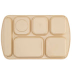 G.E.T. 6 Compartment School Cafeteria Tray, Right Handed, 10" x 15", Tan (4 Pack) - color: Tan, size: 10" x 15", style: 4 Pack Right Handed Trays
