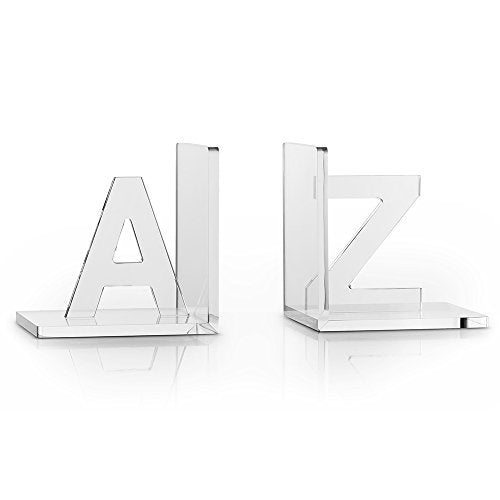 Vandue OnDisplay Luxe Crystal Acrylic Bookends A to Z