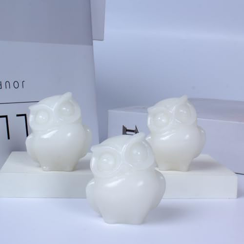 2 Inch Owl Figurine Handcrafted,White Jade Healing Crystal Animal Sculpture,Home Decor Unique Gift for Collectors,Crystal Artwork Nature Lovers Birthday Anniversary Present Spiritual Gift - color: White Jade Owl