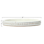 Creative Co-Op Round Decorative Wood Tray with Hobnail Edge, White - color: White, style: Tray