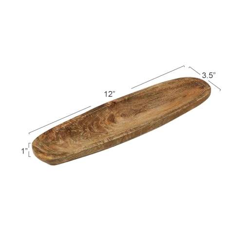 Boho Oval Wood Tray, Natural