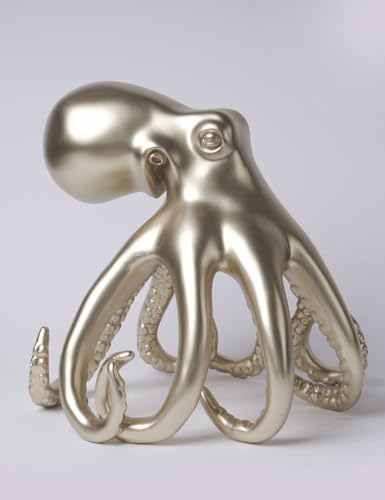 Octopus Statue Abstract Sculpture Decor Modern Gift Table Centerpiece Figurine for Home Office Living Room Polyresin 8.7 Inch