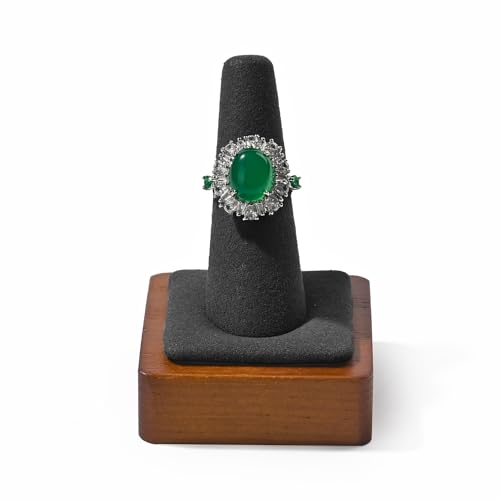 Single Finger Solid Wood Ring Display Stand Jewelry Showcase Display Holder for Ring(Grey) - color: Grey