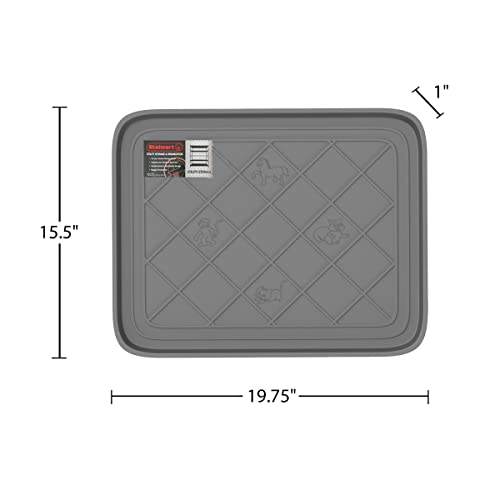 All Weather Boot Tray - Small Water Resistant Plastic Utility Shoe Mat for Indoor and Outdoor Use in All Seasons by Stalwart (Grey) - color: Gray